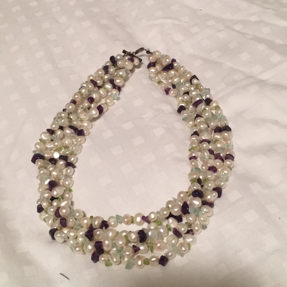 Multi strand freshwater pearl necklace